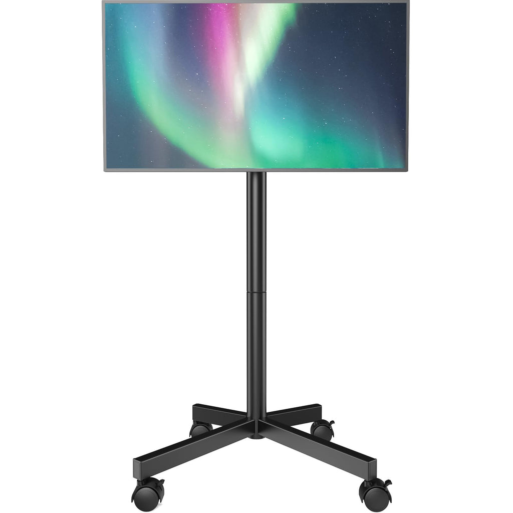 Mobile TV Cart Stand with Wheels, Height Adjustable, Holds up to 88 lbs I423