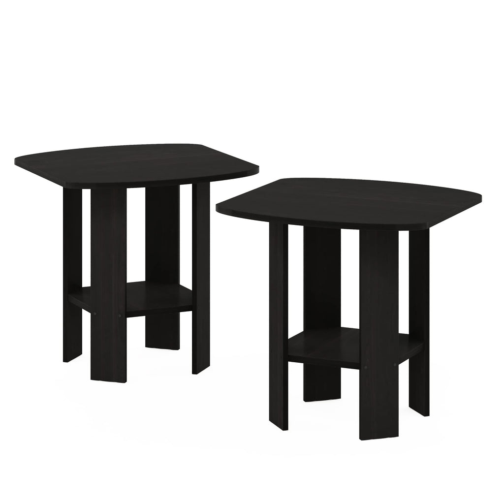 Set of 2 Espresso 2-Tier Side Table H13411