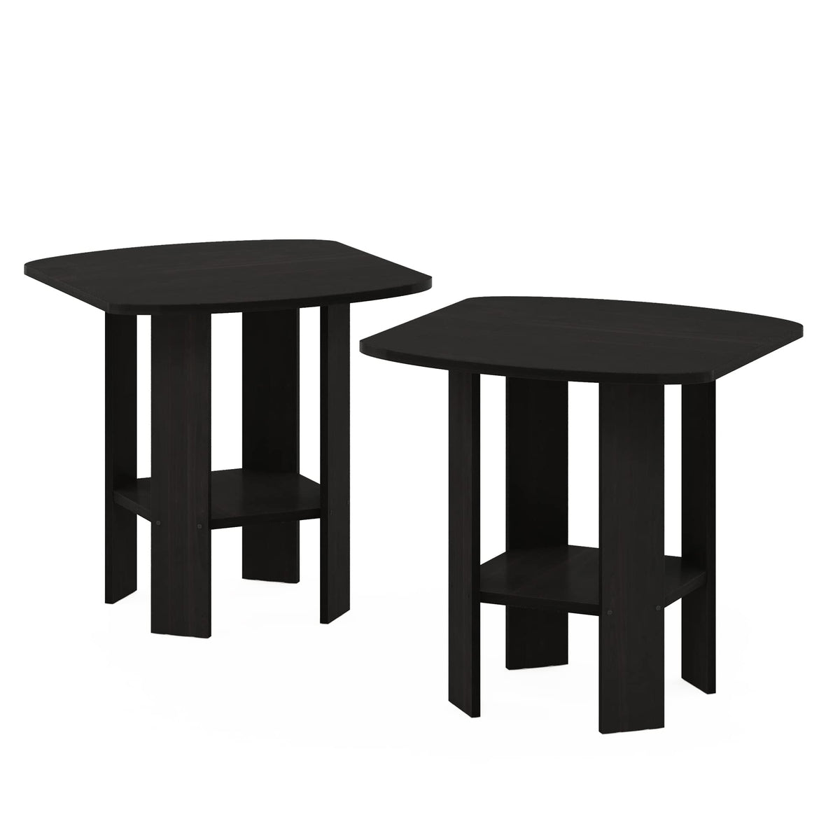 Set of 2 Espresso 2-Tier Side Table H13411