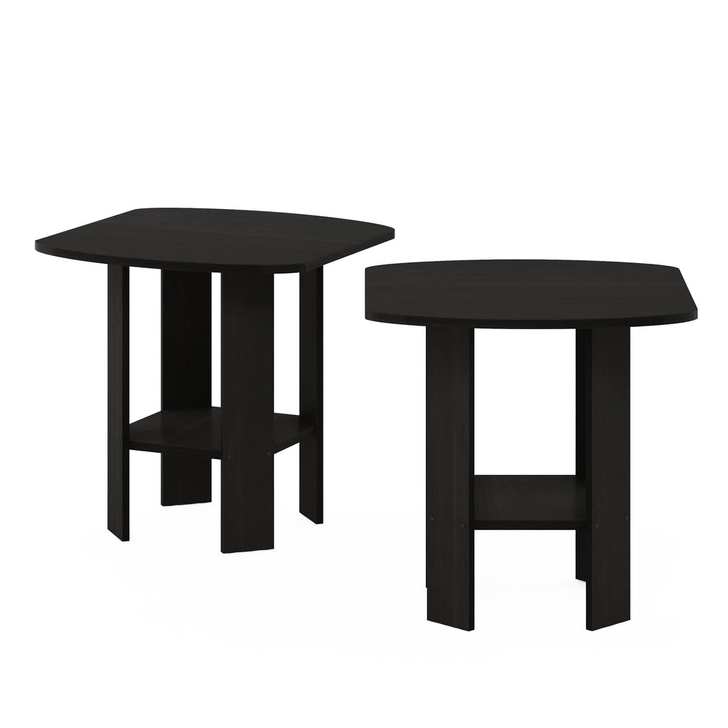 Set of 2 Espresso 2-Tier Side Table H13411