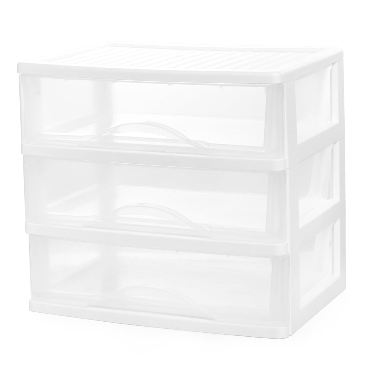 White 3 Drawer Plastic Stackable Storage Organizer F18057