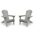 Folding Adirondack Chair Set of 2 HDPE All-Weather Outdoor Chair with Cup Holder Z757