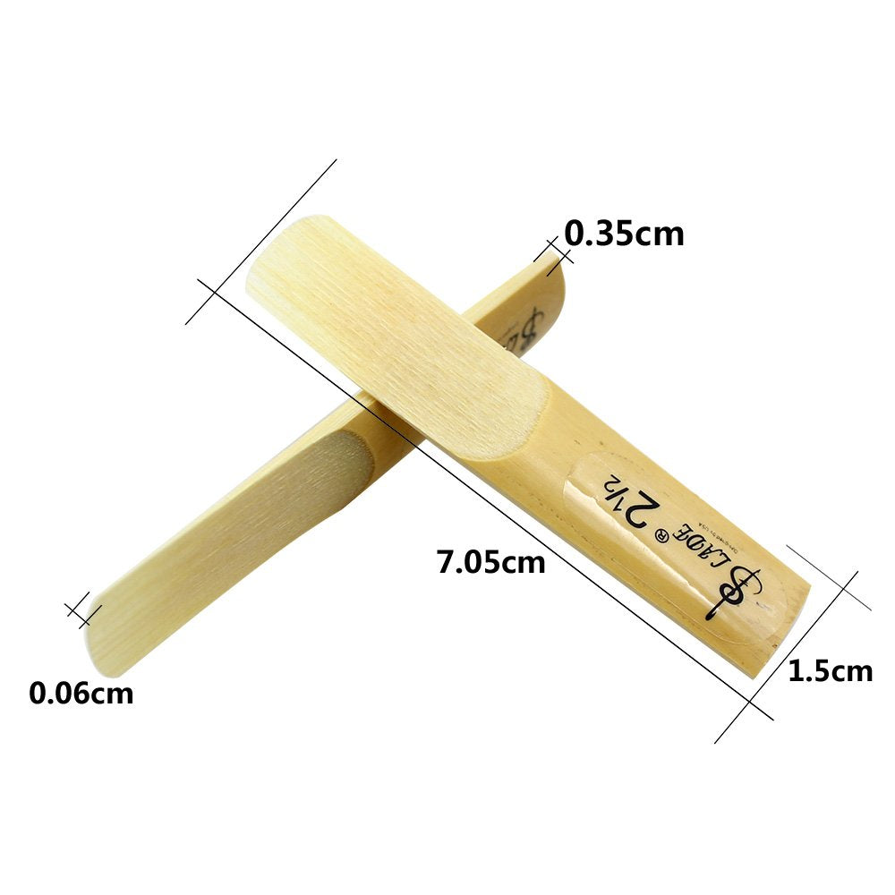 10 Pack Eb Alto Saxophone Reeds 2.5 Strength Bamboo Woodwind Reeds with Storage Case M95610