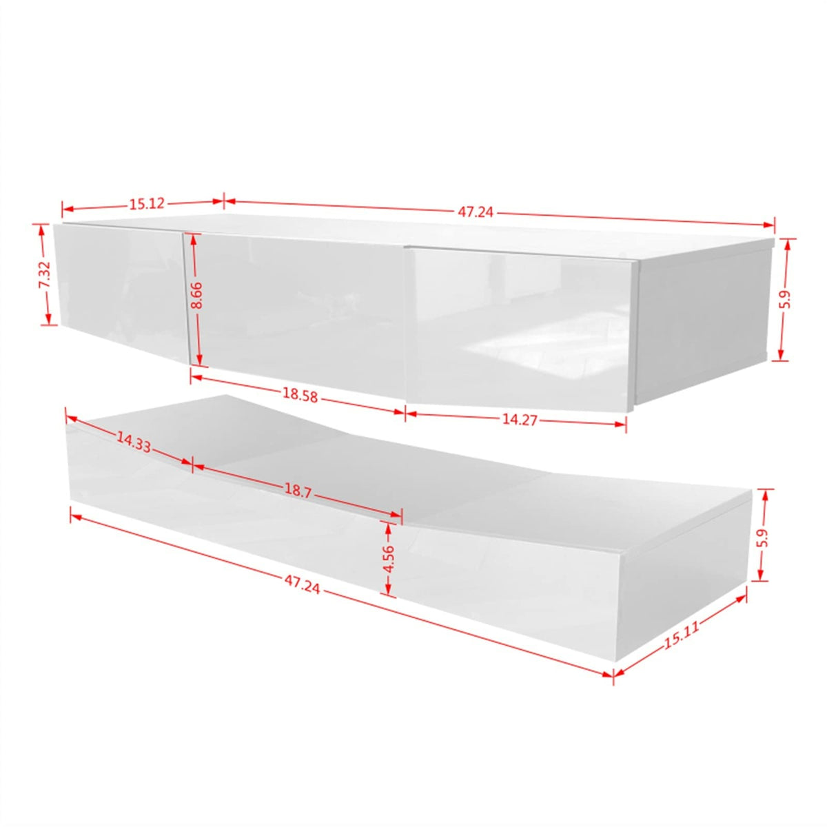 Black Floating TV Stand with 3 Drawers X131622