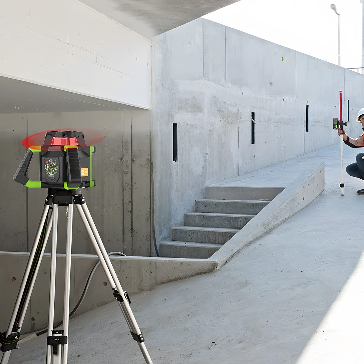 Red Self-Leveling Rotary Laser Level Kit E77314