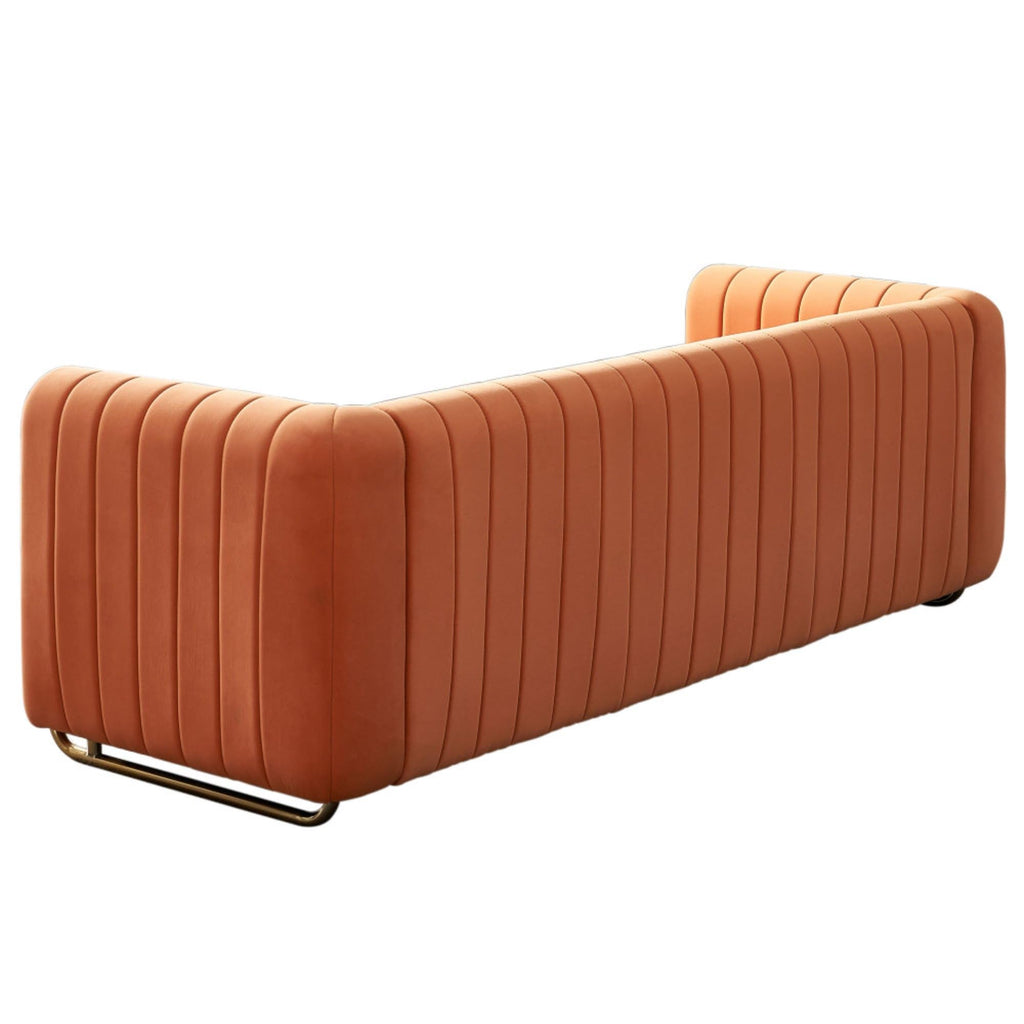 Orange Velvet Sofa Couch U334