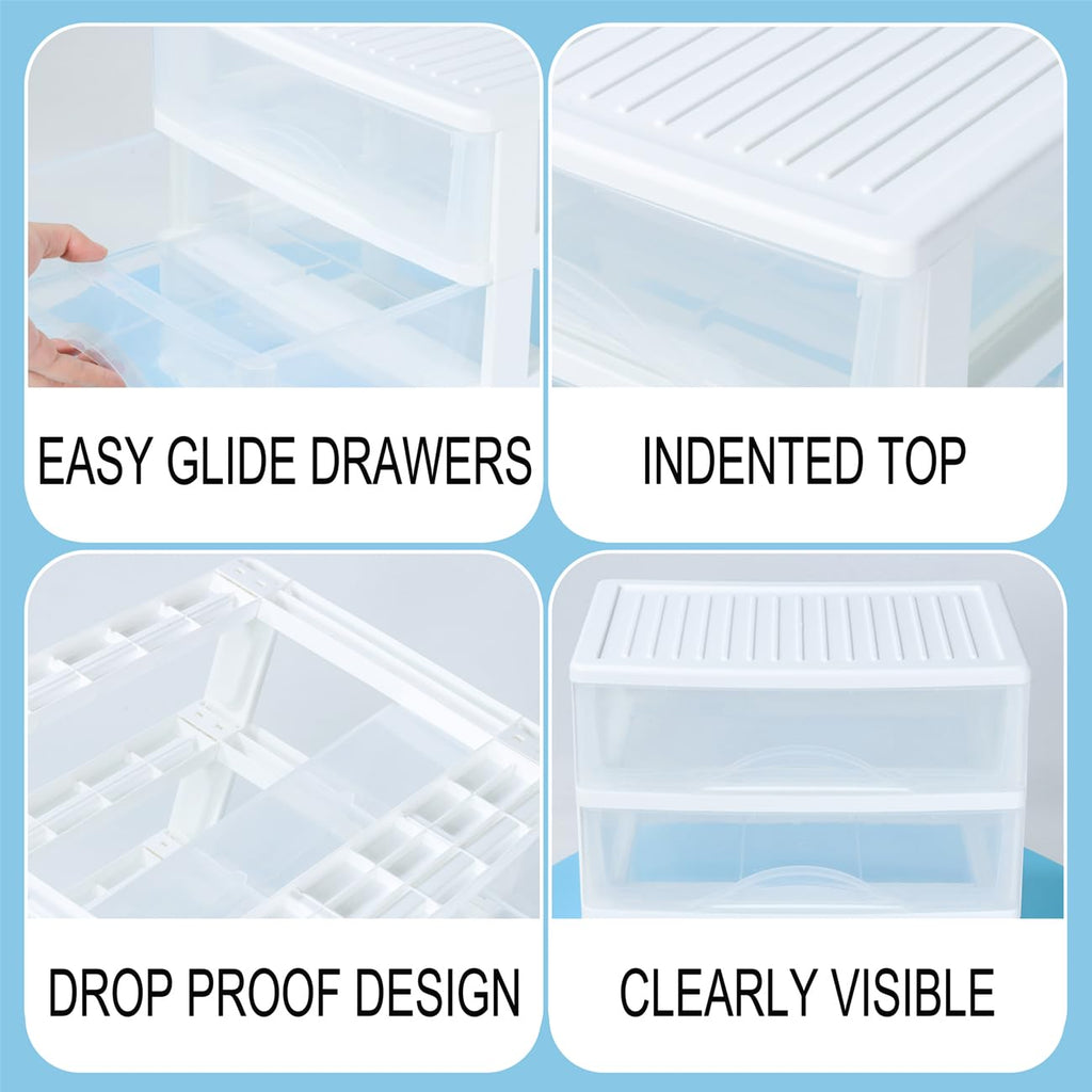 White 3 Drawer Plastic Stackable Storage Organizer F18057