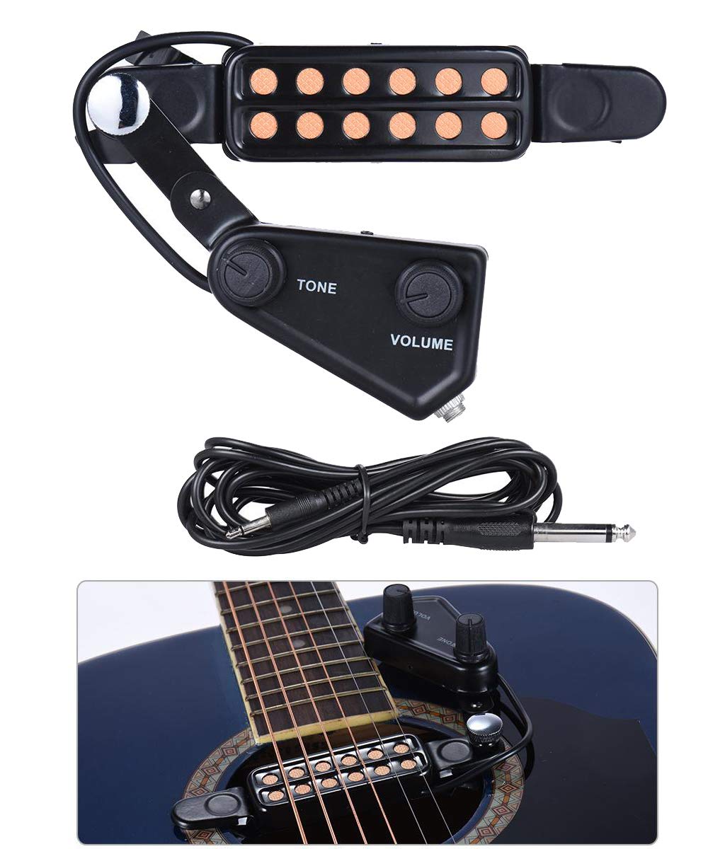 12 SoundHole Acoustic Guitar Pickup with Tone and Volume Control X715