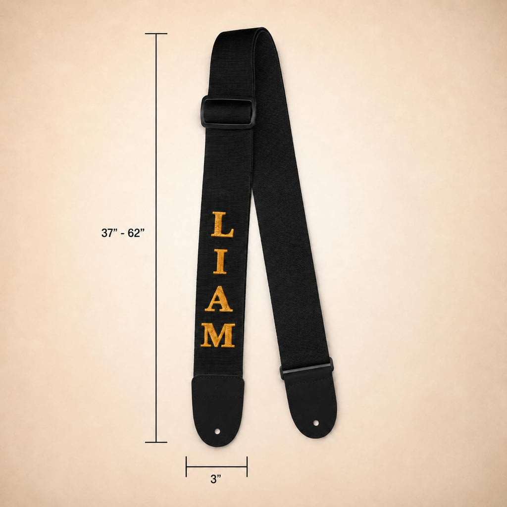 Black 3" Embroidered Guitar Strap O480537