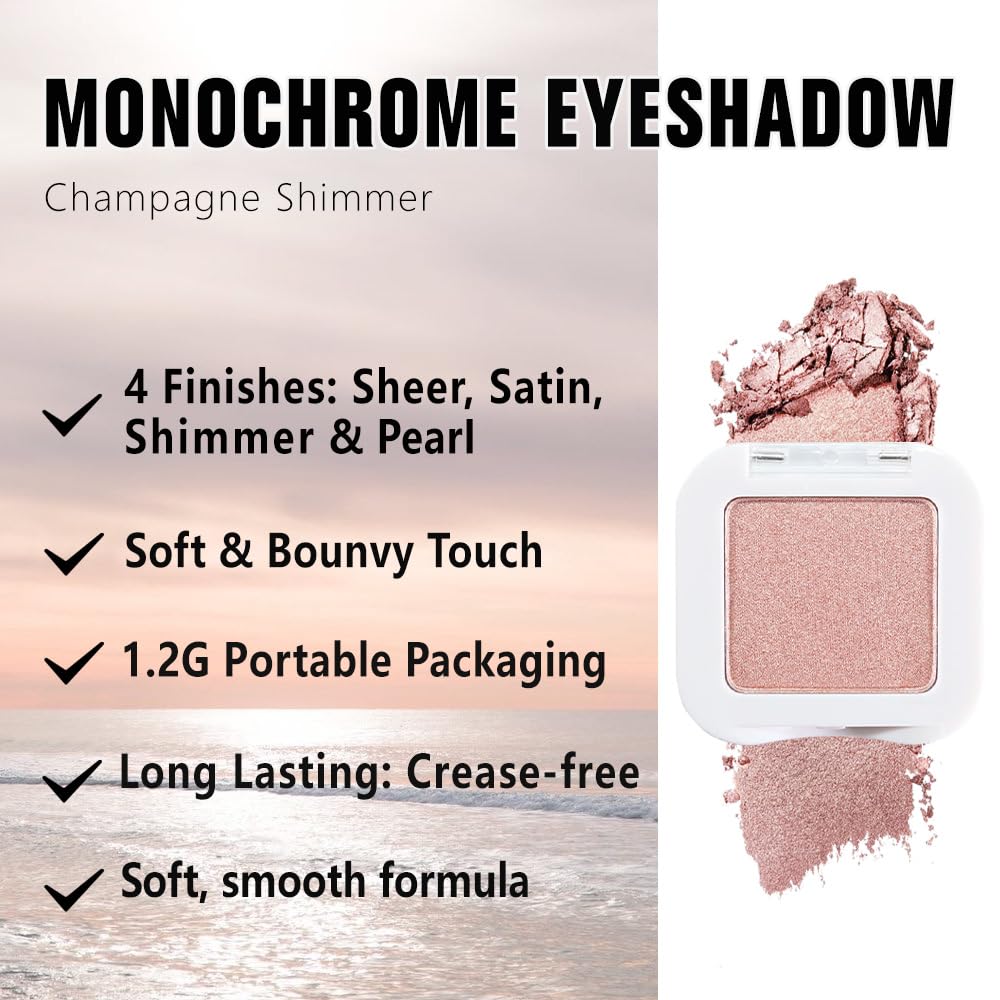Dusty Pink Champagne Single Eyeshadow Palette P6627