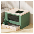 Foldable Cat Litter Box with Lid & Scoop T6274