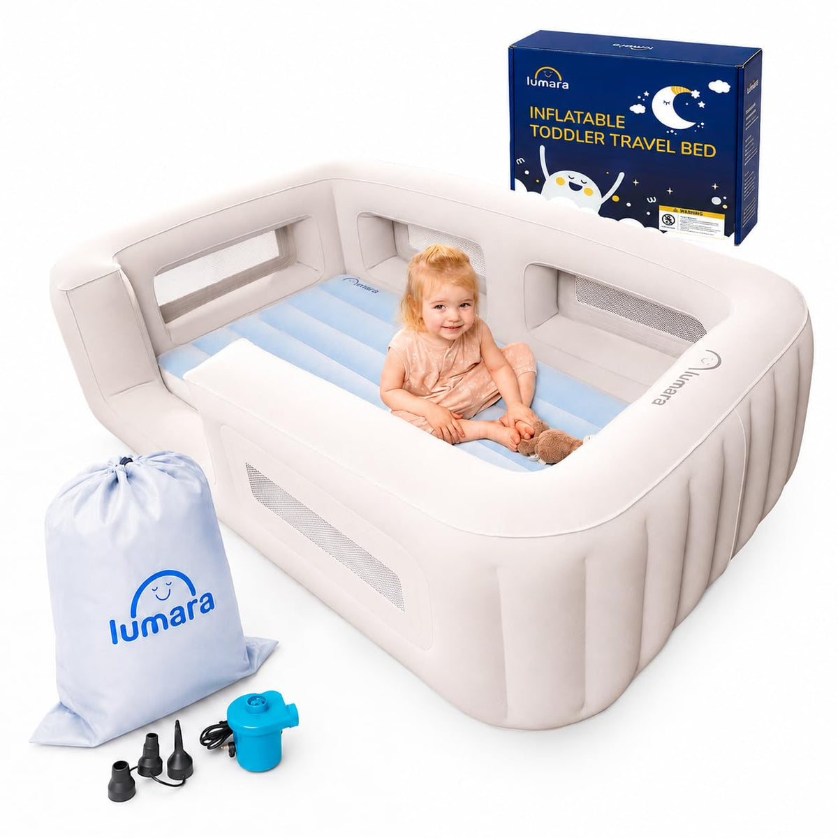 Inflatable Toddler Travel Bed with Electric Pump A814470