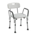 White Shower Chair with Back and Padded Arms S7430