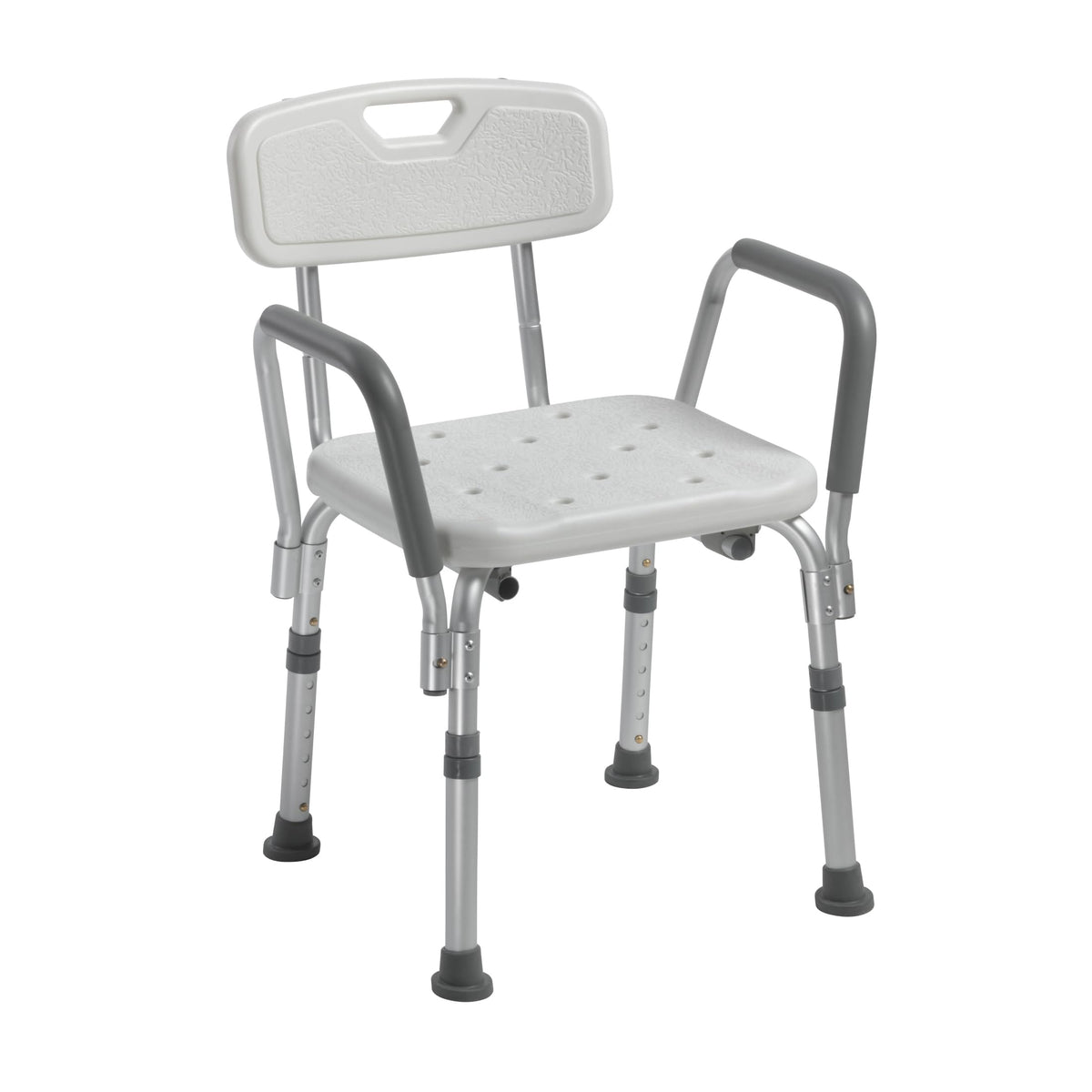 White Shower Chair with Back and Padded Arms S7430