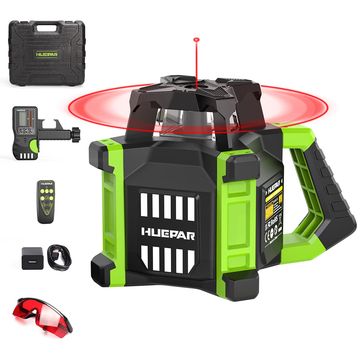 Red Self-Leveling Rotary Laser Level Kit E77314