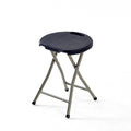 18 Inch Portable Folding Stool with Handle, Round Plastic 500lbs Capacity Black P540