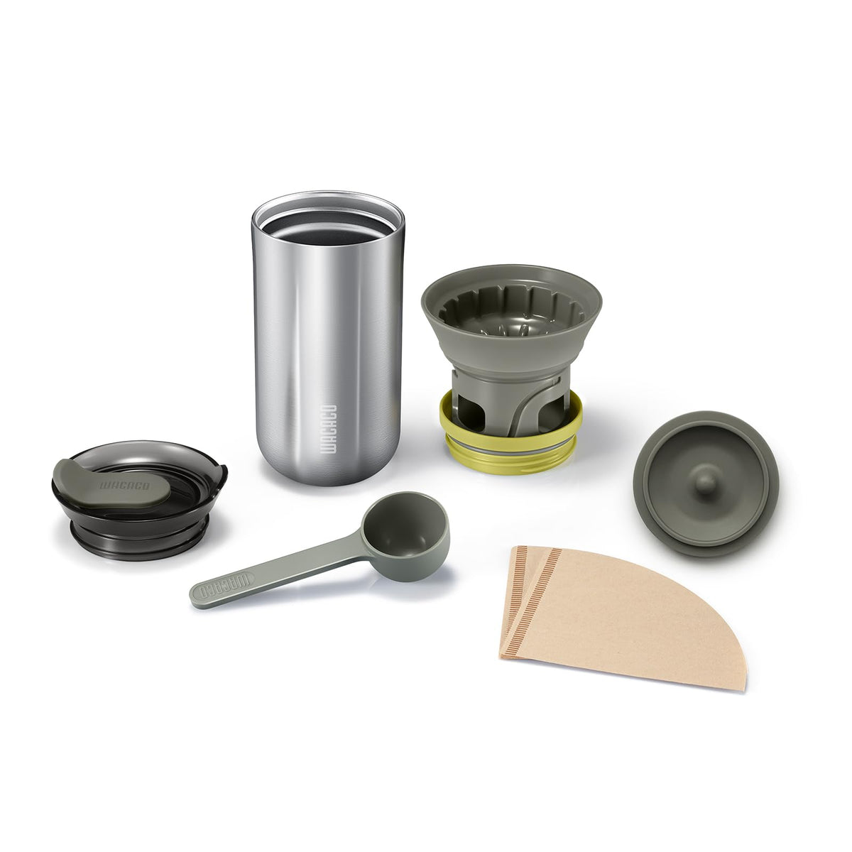 Portable Stainless Steel Drip Coffee Maker with 10 Cone Paper Filters G99820