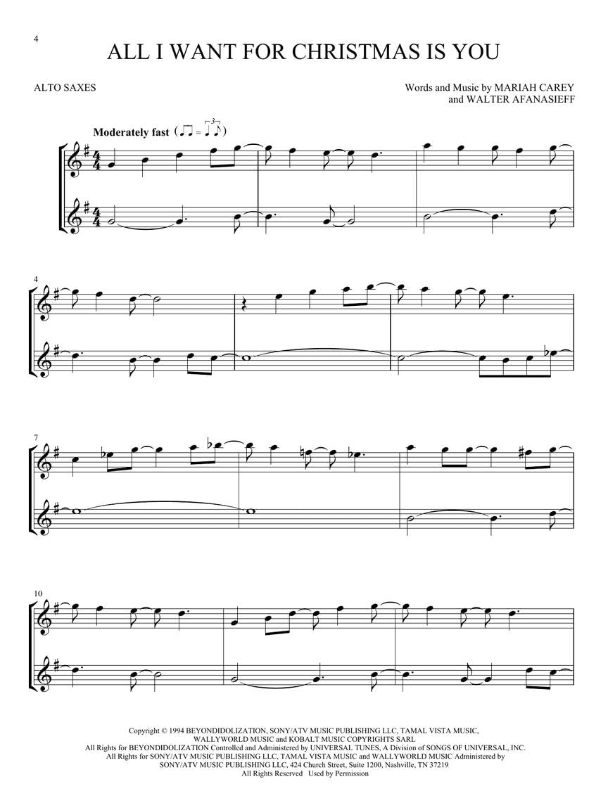 Christmas Alto Saxophone Duets W7151