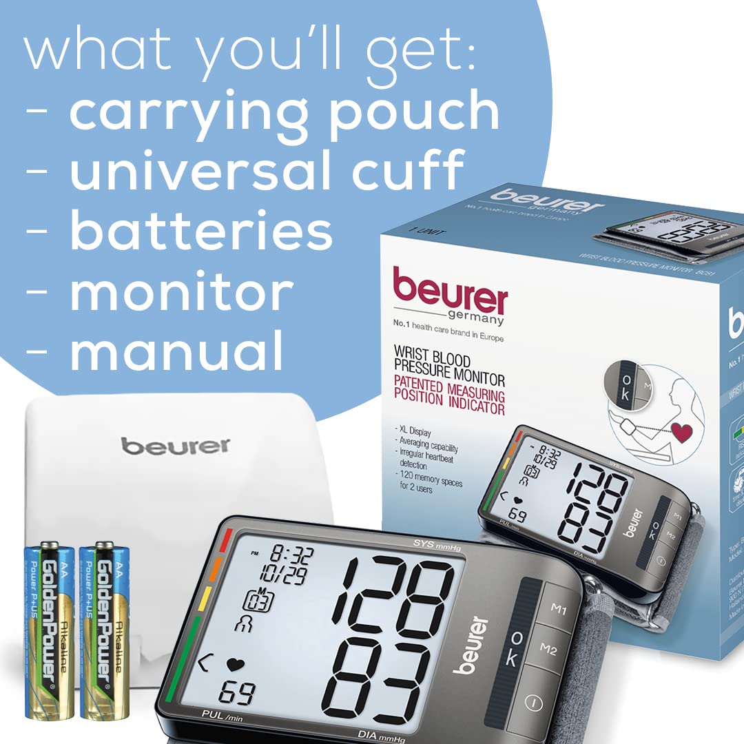 Wrist Blood Pressure Monitor with XL Cuff and Storage Case L42353