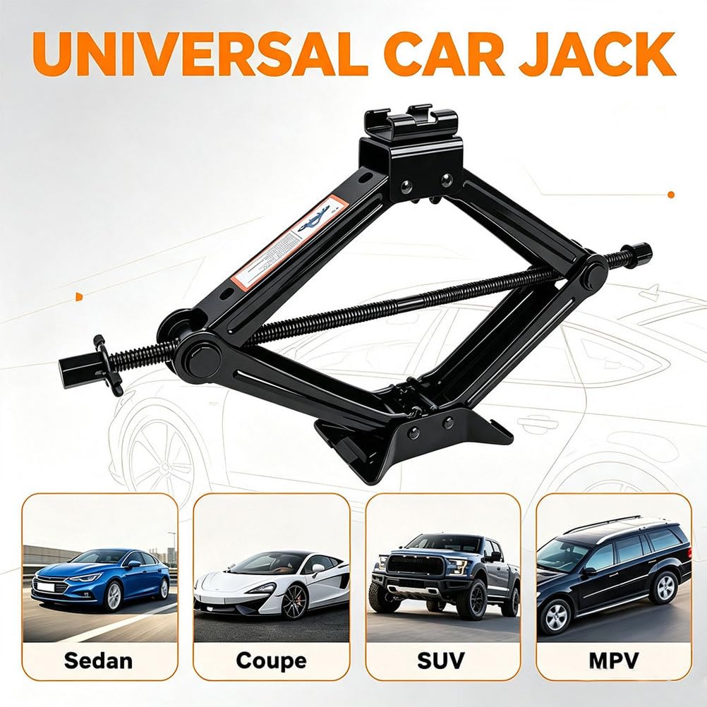 3-Ton Scissor Car Jack Kit with Lug Wrench T437