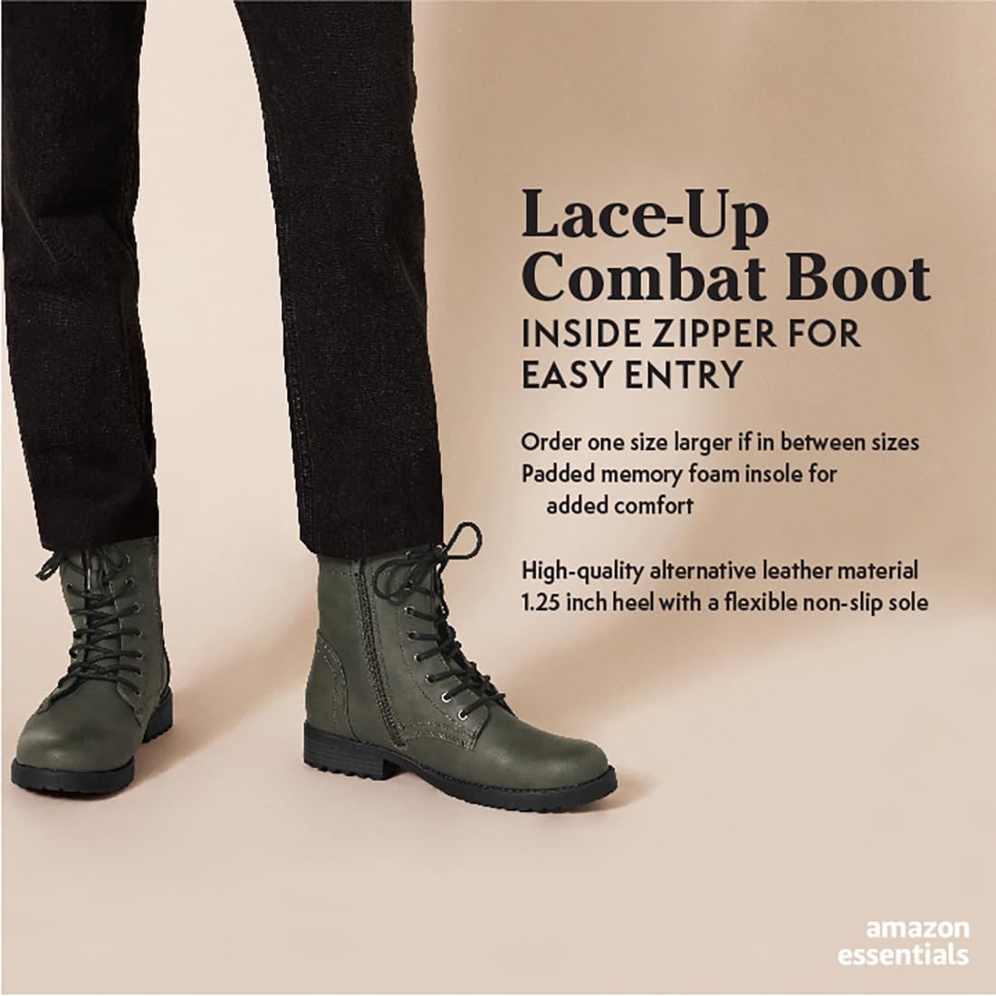Lace-Up Ankle Boots with Side Zipper A312945