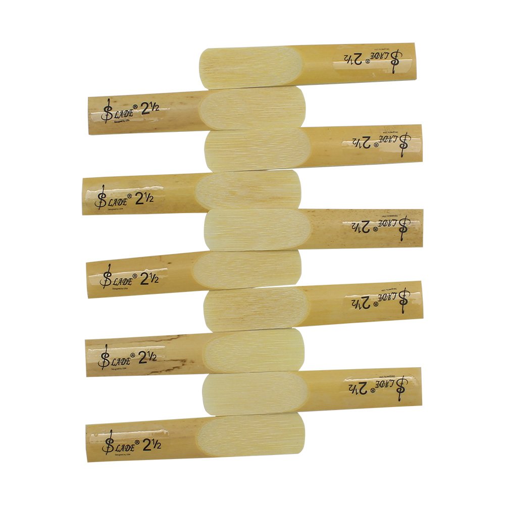 10 Pack Eb Alto Saxophone Reeds 2.5 Strength Bamboo Woodwind Reeds with Storage Case M95610