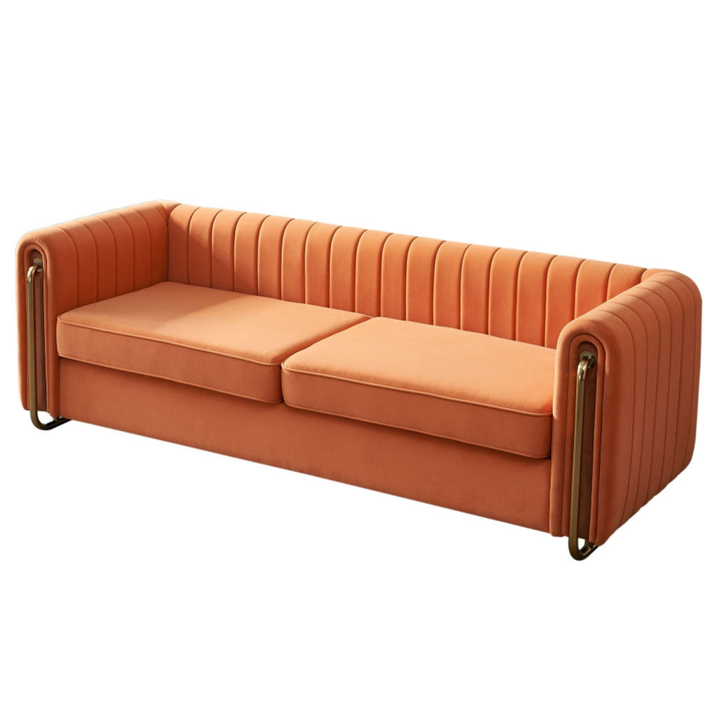 Orange Velvet Sofa Couch U334