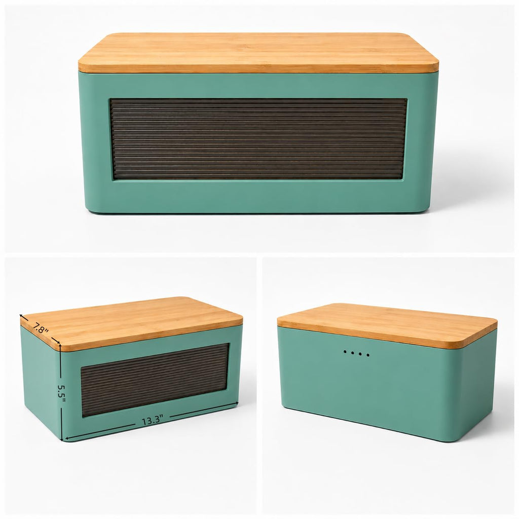Wooden Bread Box with Cutting Board V2927