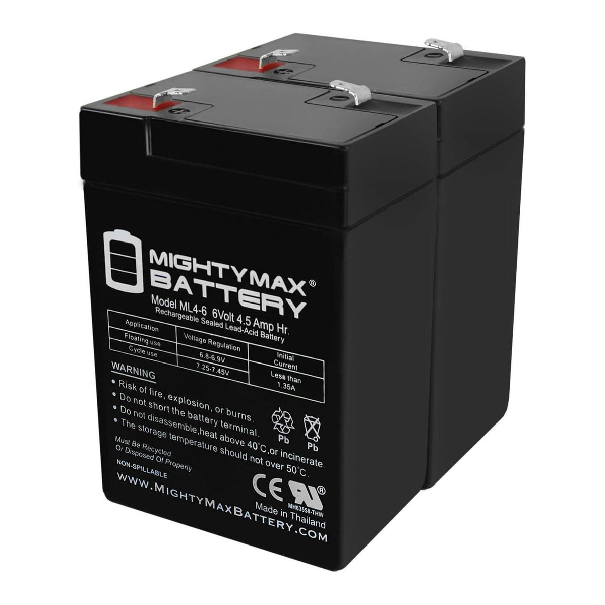 6V 4.5AH Battery 2 Pack H15626