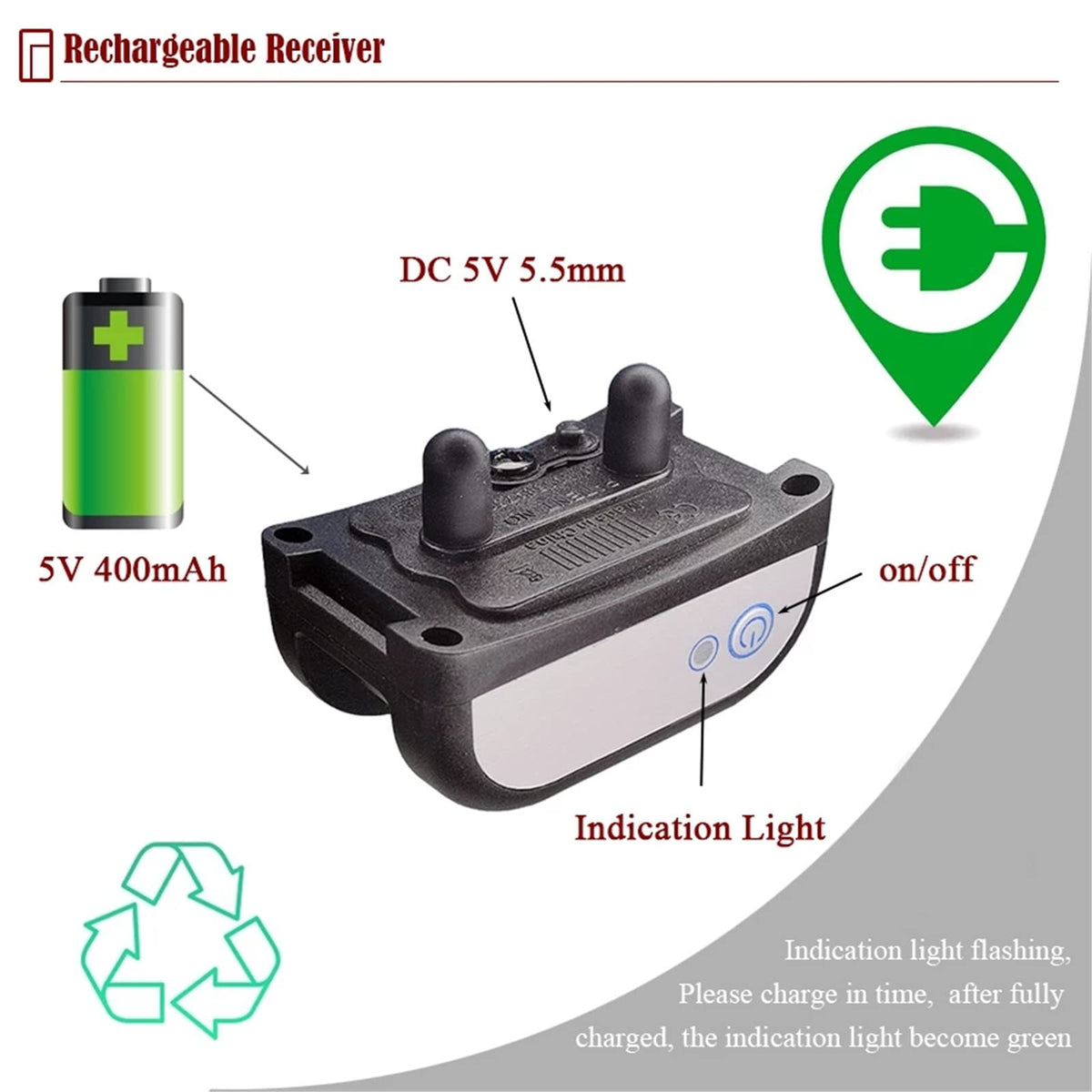 Wireless Dog Fence Training Collar with Remote, Waterproof, 2 Dogs F138