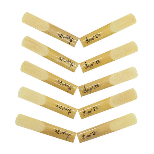 10 Pack Eb Alto Saxophone Reeds 2.5 Strength Bamboo Woodwind Reeds with Storage Case M95610