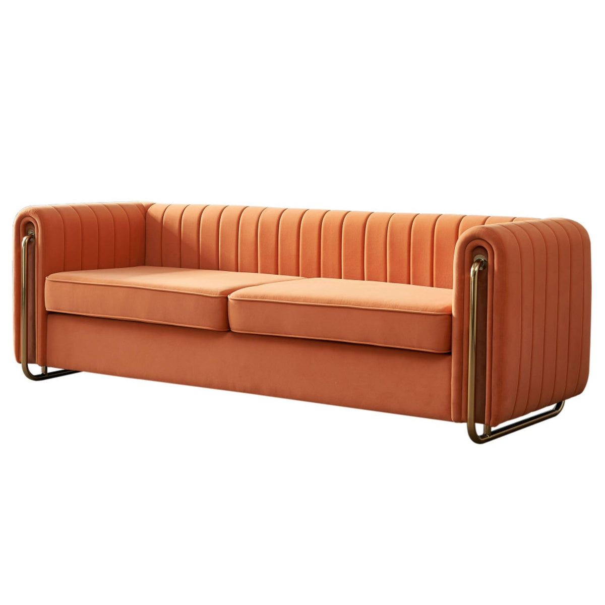 Orange Velvet Sofa Couch U334