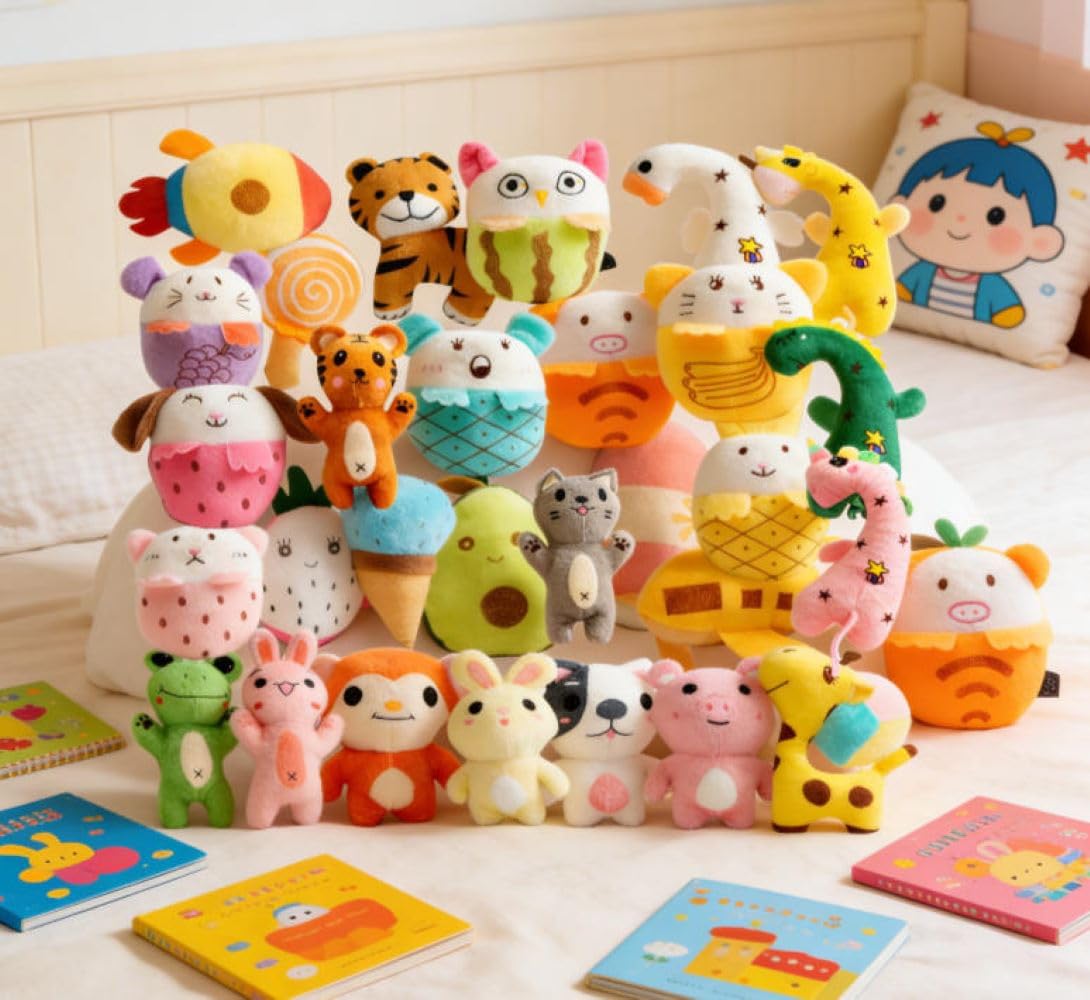 30 Pack Plush Squeaky Dog Toys M5416