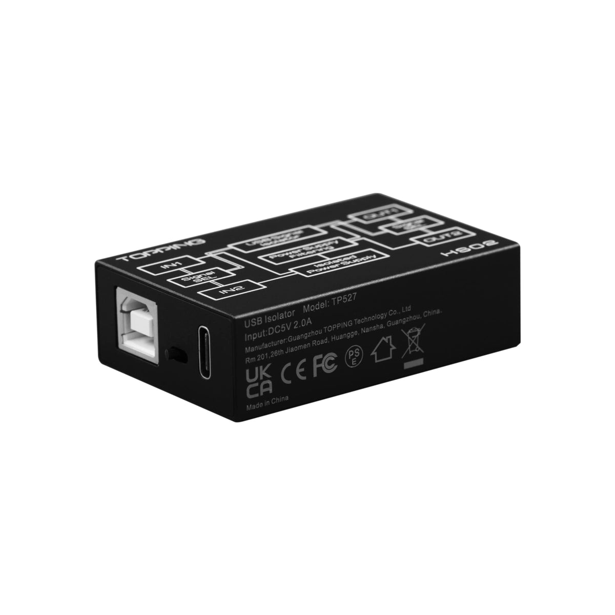USB 2.0 Audio Isolator with USB-B and Type C Input L48372