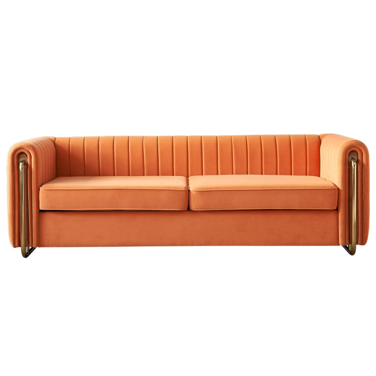 Orange Velvet Sofa Couch U334