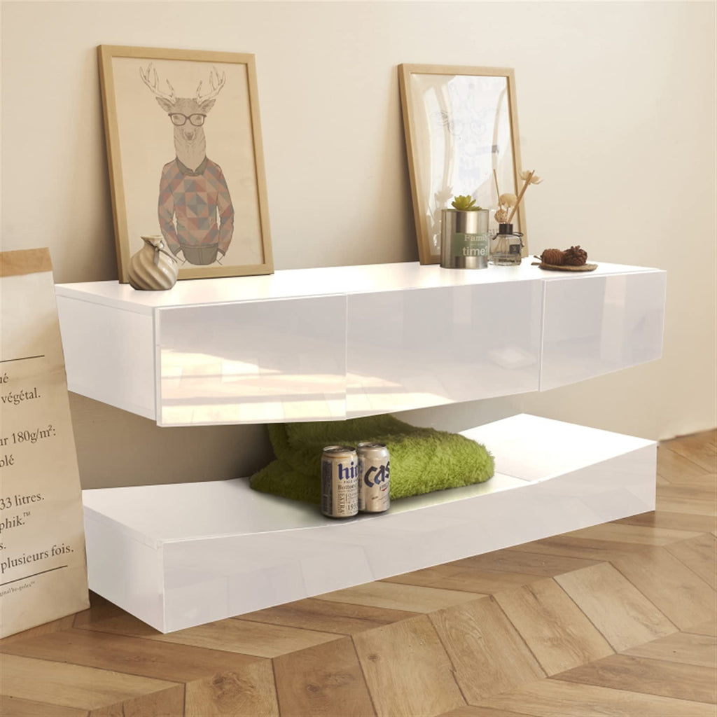 Black Floating TV Stand with 3 Drawers X131622