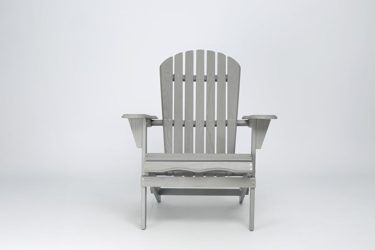 Wood Lounge Patio Chair Set of 2, Folding Adirondack Chairs, Solid Cedar Wood Z1560