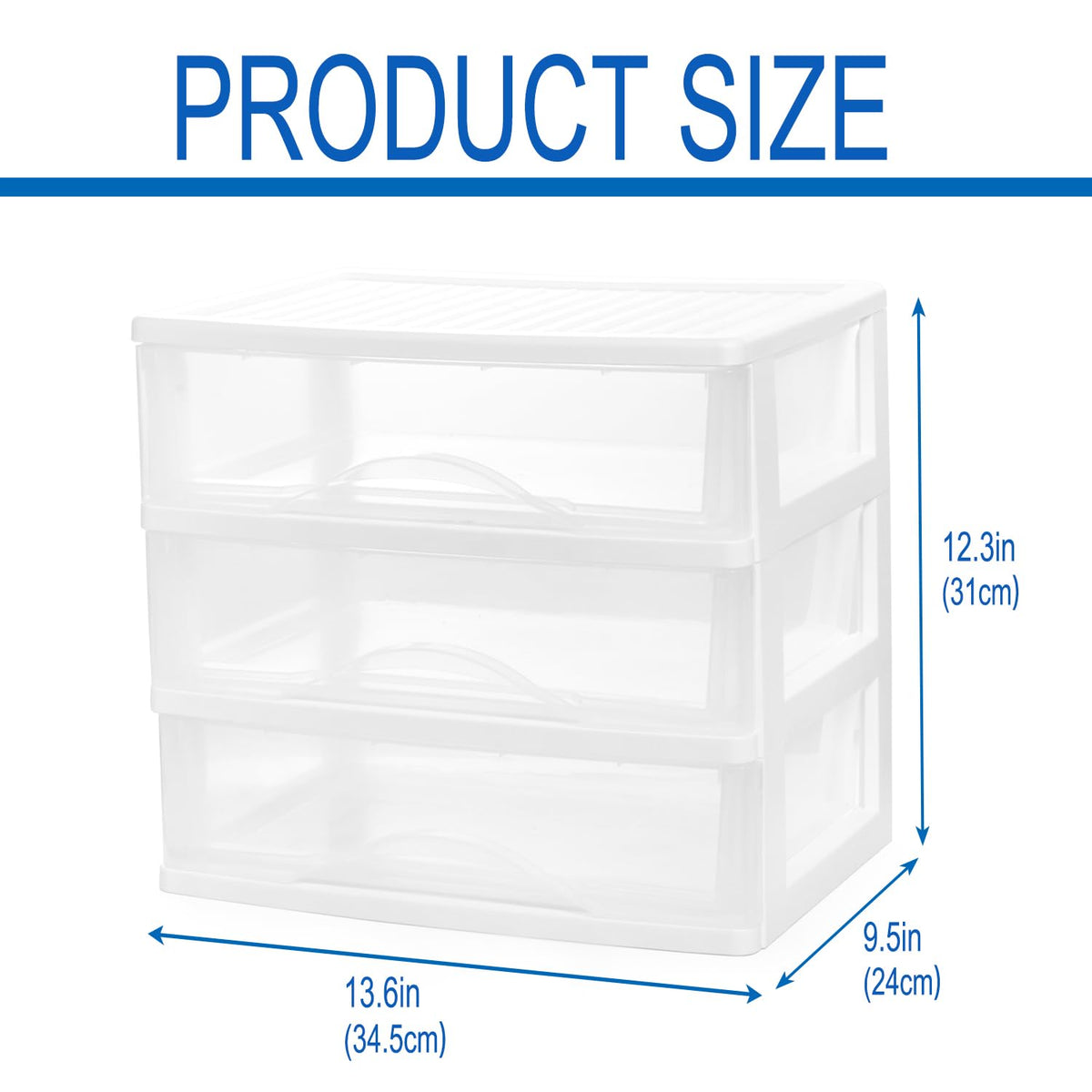 White 3 Drawer Plastic Stackable Storage Organizer F18057