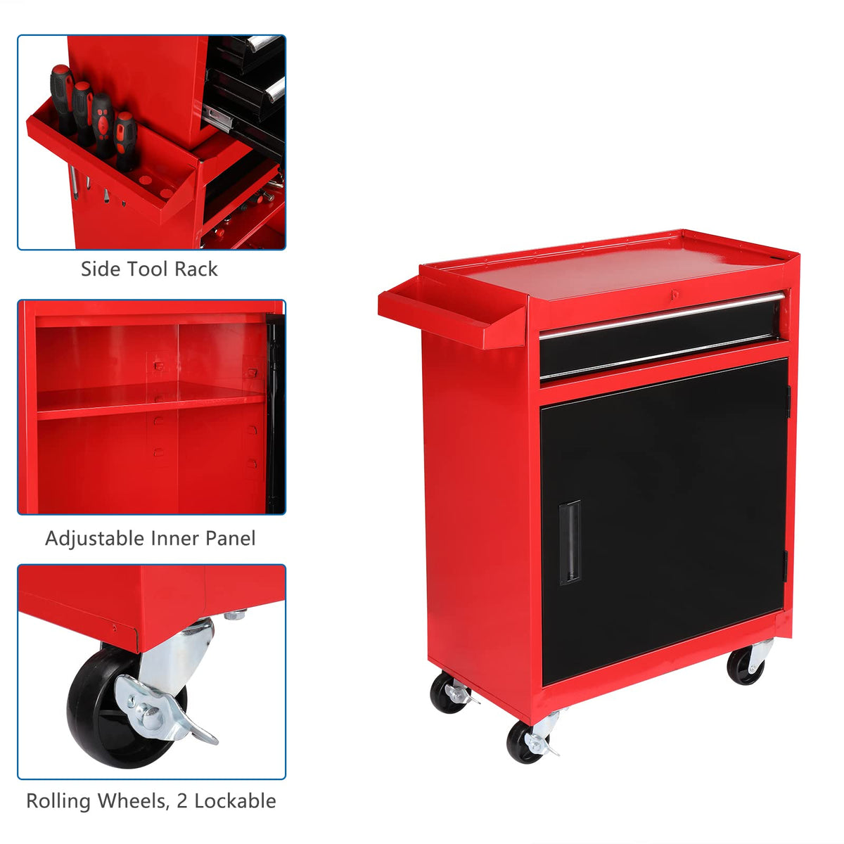 5 Drawer Rolling Tool Chest with Lockable Wheels Y70997