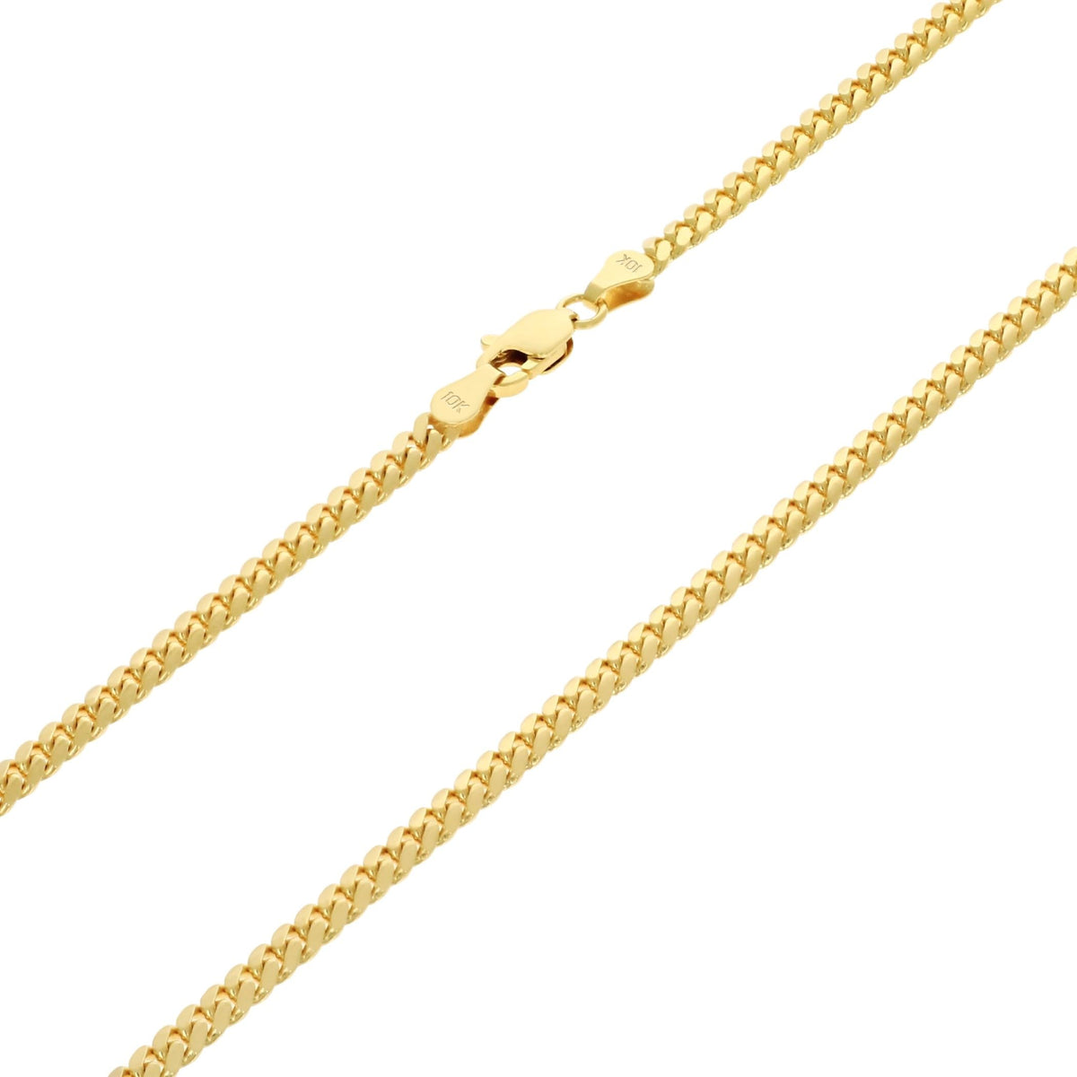 10k Yellow Gold Cuban Link Chain Necklace S737