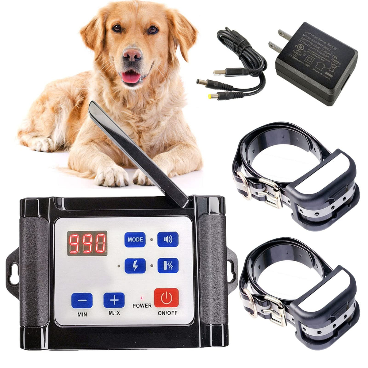 Wireless Dog Fence Training Collar with Remote, Waterproof, 2 Dogs F138