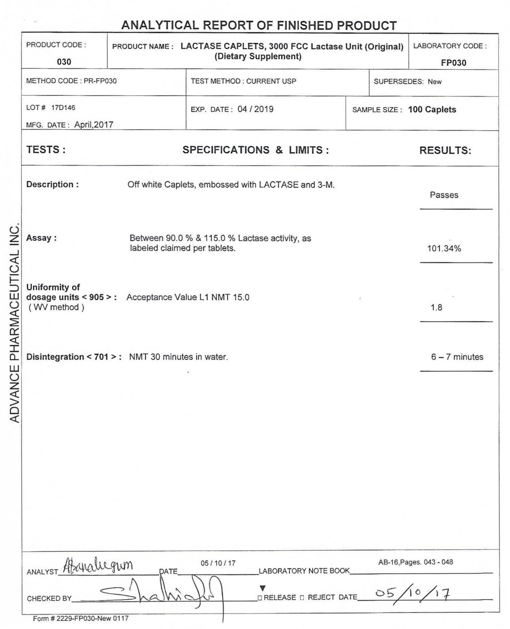 Lactase Enzyme 180 Caplets Y4023