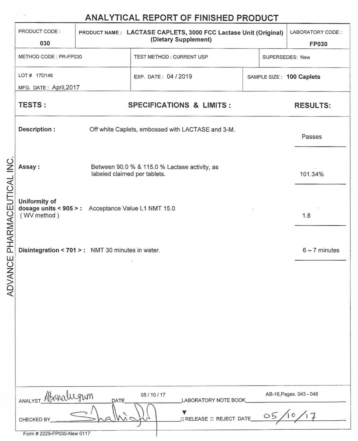 Lactase Enzyme 180 Caplets Y4023