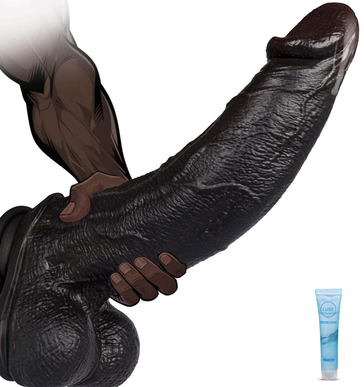 Black Realistic Silicone Dildo with Suction Cup T803
