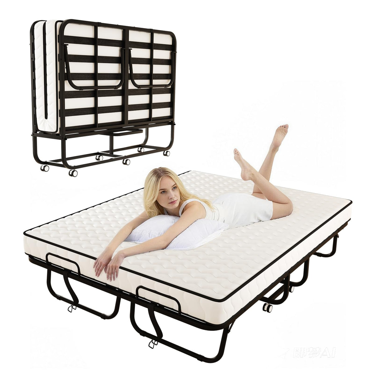 Full Size Folding Bed with 5" Memory Foam Mattress Y84056