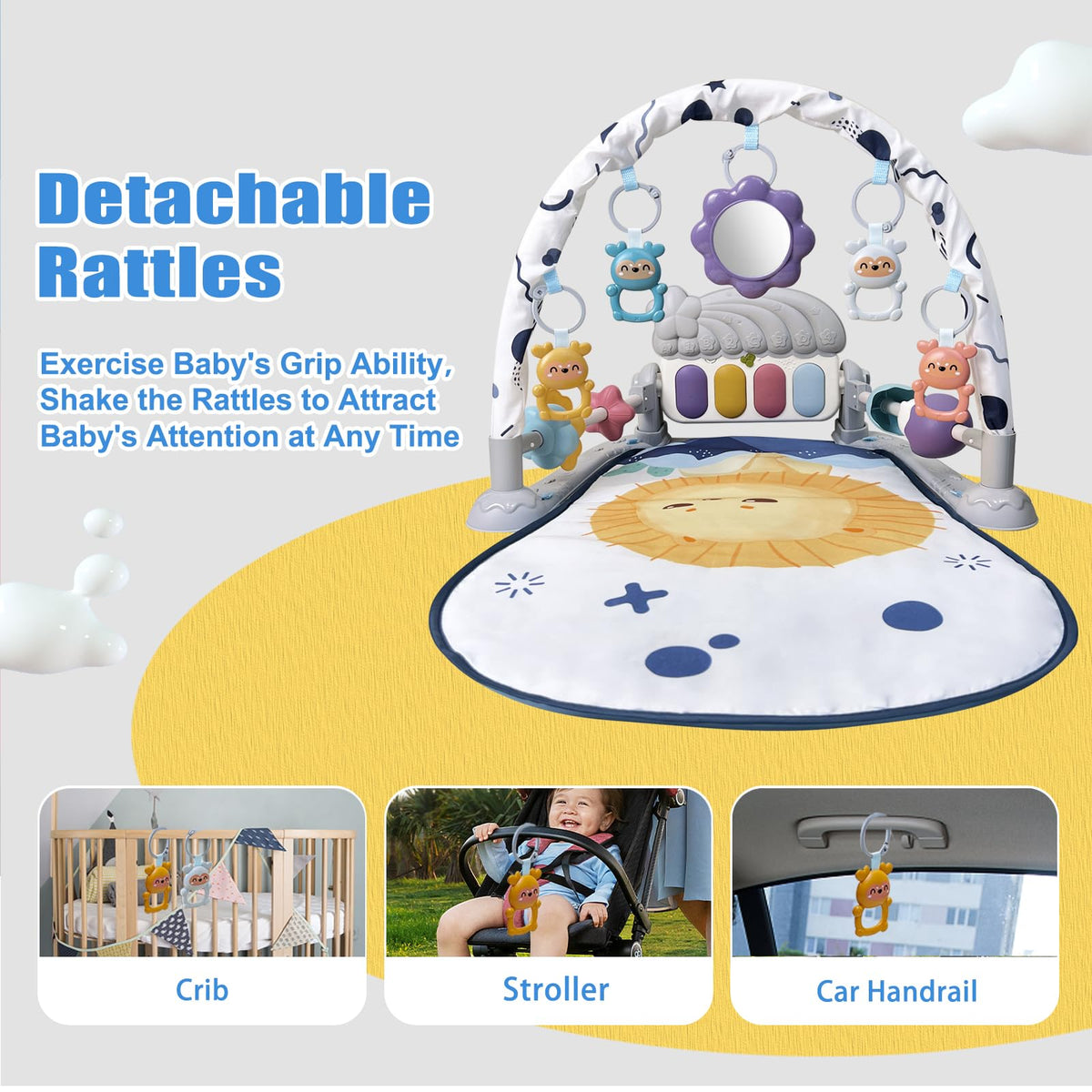 Baby Play Gym Mat with Music and Light Q176