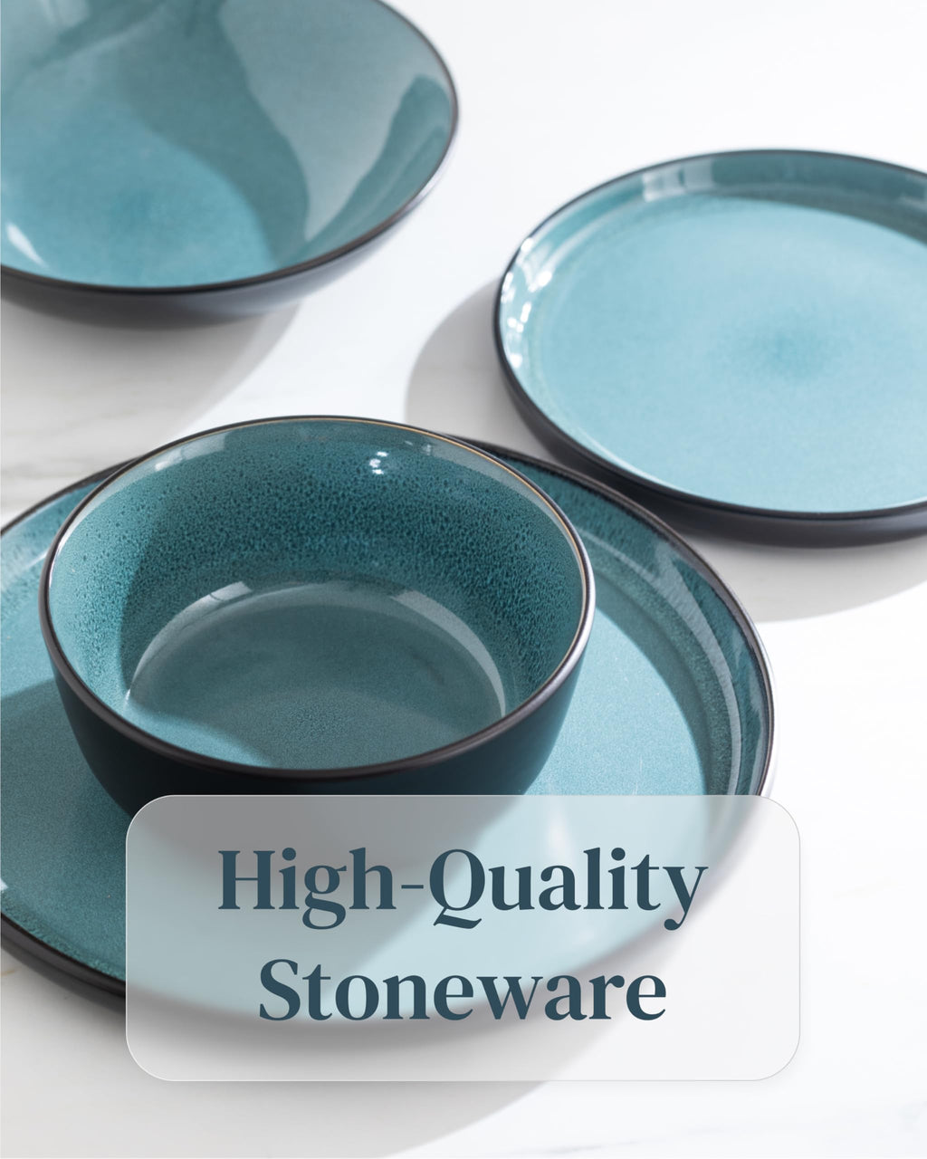 Stoneware Cereal Bowls Set of 4, 27 oz Ceramic Soup Bowl G972554