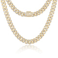 Moissanite Cuban Link Chain Necklace 18k Gold Plated 925 Sterling Silver M978168