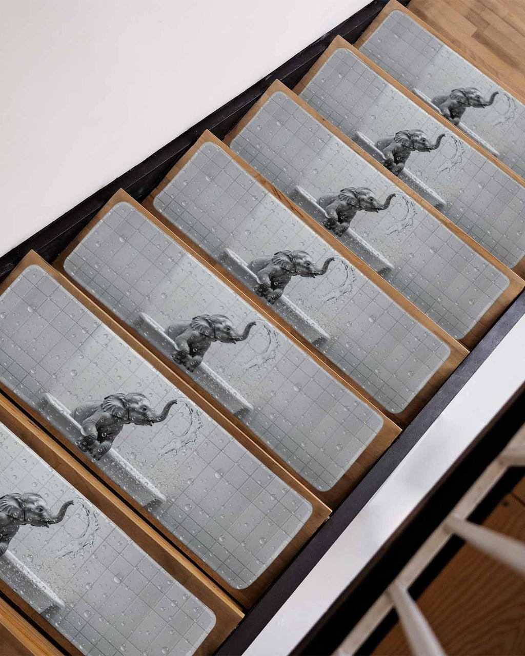 Grey Peel and Stick Stair Treads 8''x30'' 10PCS O715