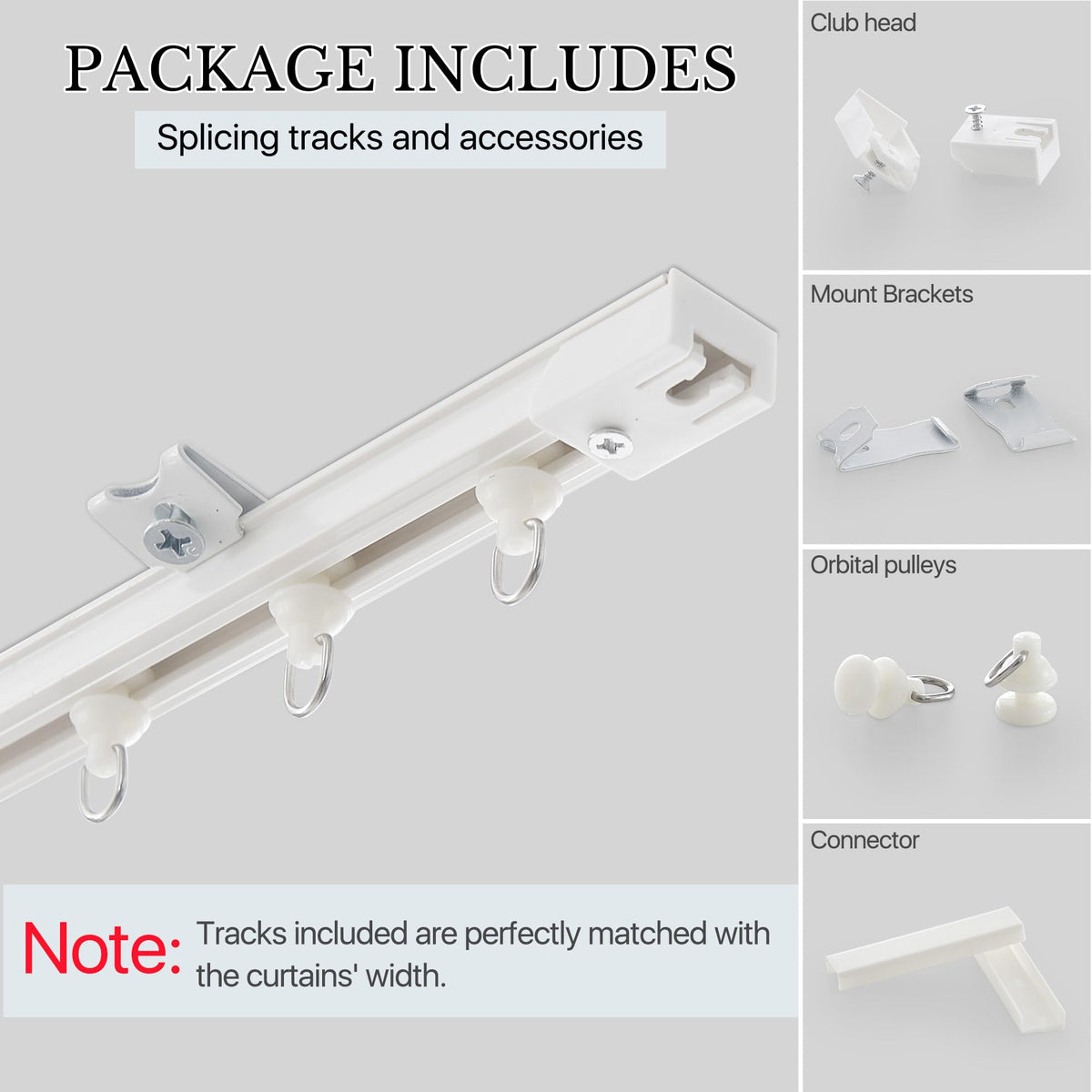 Room Divider Curtain Set with Ceiling Track U6025
